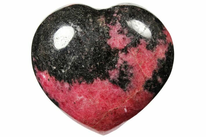 Polished Rhodonite Heart - Madagascar #126756